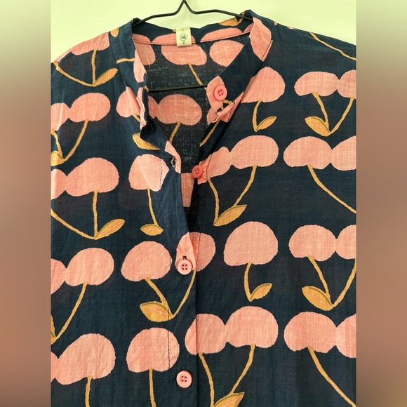 This is a summer fuchsia dress, size S, short sleeves, Jixiang brand - Picture 2 of 8